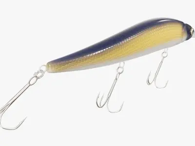Minnow type fishing lure 02 3D model