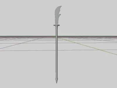 Naginata Low-poly 3D model