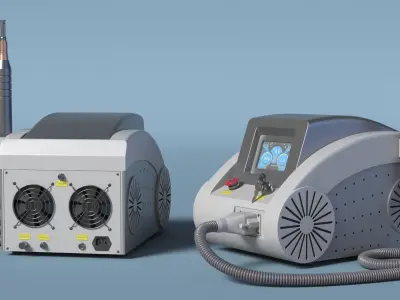 F-Beauty Tattoo Removal Laser Grey on Medical Cart 3D model