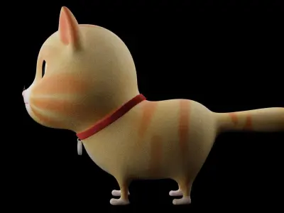 Cartoon Cat fully Rigged Low-poly 3D model