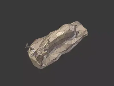 LowPoly Deer Statue Free 3D model