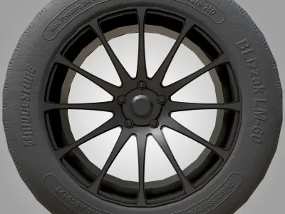 Pack of Tyres and Alloys - 6 Alloy Wheels and 5 Tyre Textures Low-poly 3D model