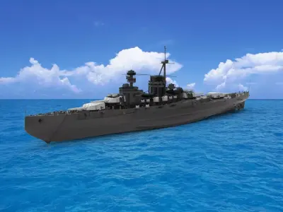 Russian battlecruiser Pyotr Velikiy 3D model