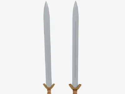  Celtic War Sword Low-poly 3D model