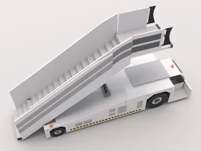 Airport Stair Vehicle Low-poly 3D model
