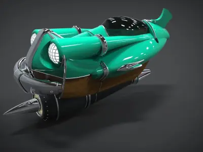 Retro Space Car - 01 3D print model