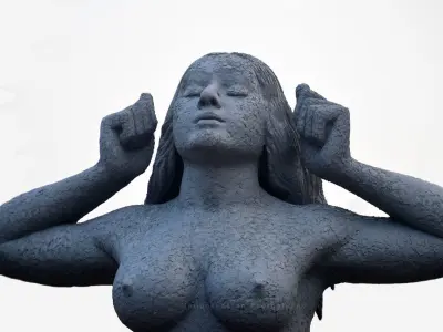 Yakshi sculpture at the Malampuzha park 3D model