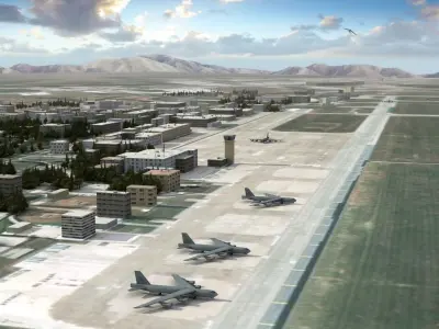 Air Base Middle East Low-poly 3D model