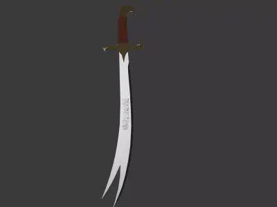 zulfiqar sword 3d model - Imam Ali zulfiqar sword 3dSword Low-poly 3D model