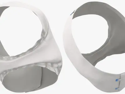 Adult Tape Fastening Incontinence Diaper White 3D model