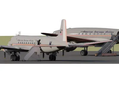 AMERICAN OVERSEAS AIRLINES CONSTELLATION L-049 and DOUGLAS DC-4 3D model