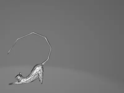 Cat Stretching Low poly Free low-poly 3D model