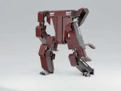 Futuristic Sci-fi Robot Low-poly 3D model