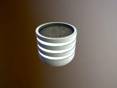 Futuristic Plant Pot Low-poly 3D model