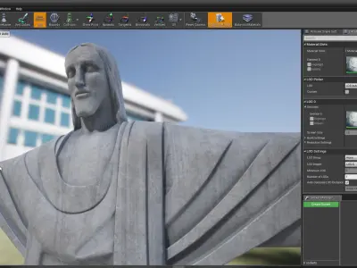 Christ statue Low-poly 3D model