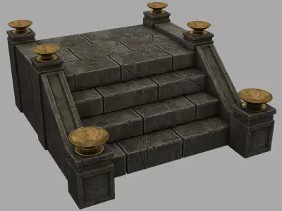 Castle Stairs Low-poly 3D model