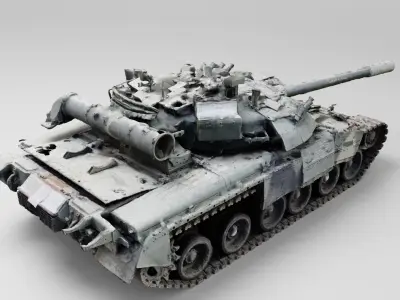 Russian T-72 tank destroyed by Ukrainian army 3D model