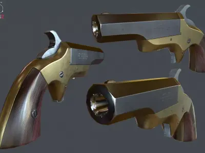 brown southerner derringer Low-poly 3D model