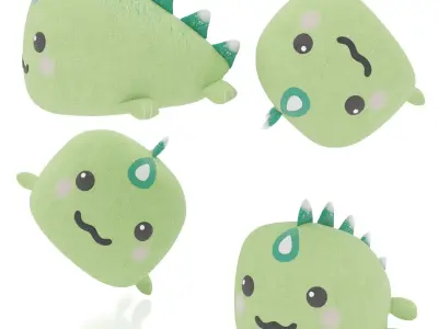 Green dinosaur toy 3D model