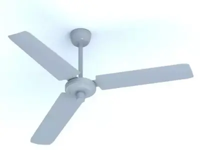 Blue Metal Ceiling Fan 3D model
