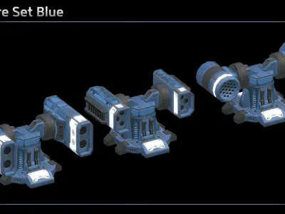Missile Turret Low-poly 3D model