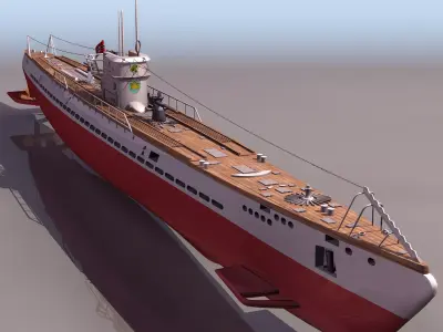 IX B submarine 3D model