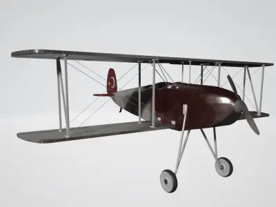 Hurkus Plane designed by Vecihi Hurkus Low-poly 3D model