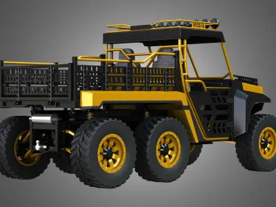 BMS - The Beast 1000 vehicle - Double Axle 3D model
