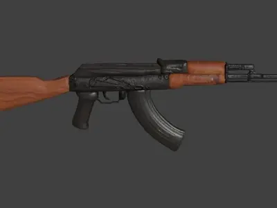 Kalashnikov rifle ready 3D model