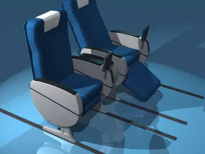 Plane train seats collection 3D model