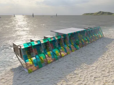 Hotel Beach-Hotel Beach Temporary accommodation-Hotel container 3D model