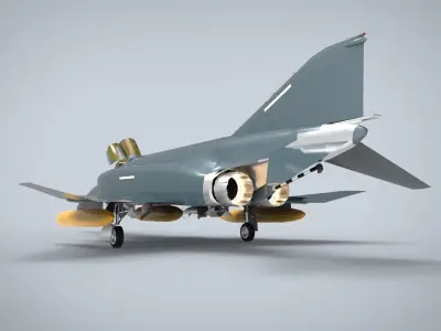 F-4 Phantom grey 3D model