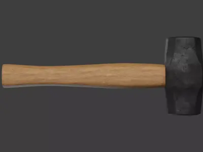 Sledge Hammer Lowpoly 3D model with PBR Low-poly 3D model Free low-poly 3D model