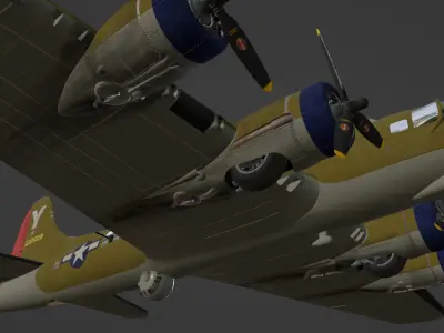 B-17G Flying Fortress Miss Treated Low-poly 3D model