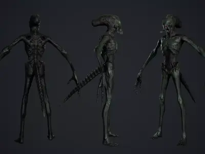 Alien Monster 3 Low-poly 3D model