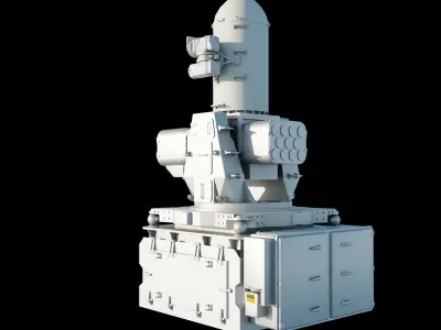 SeaRam Ship Defense System Free low-poly 3D model