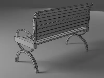 simple bench Low-poly 3D model