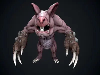 Mole mutant Low-poly 3D model