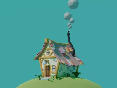 3D Lowpoly Medihouse Low-poly 3D model