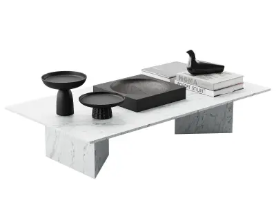 living decor set for coffee table 00 3D model