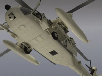 Battlehawk Military Helicopter 3D model