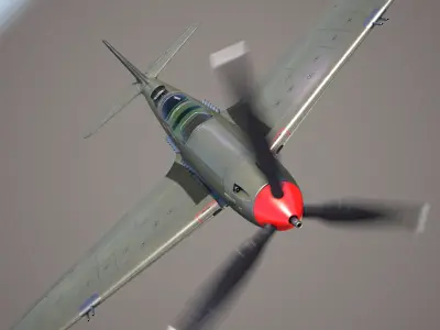 Bell P-39 Airacobra Low-poly 3D model