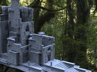 Jungle Forest temple Large 3D model