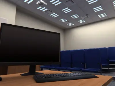 Presentation Room Auditorium Low-poly 3D model