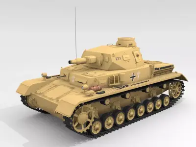 Panzer IV Ausf D DAK Medium Tank 3D model