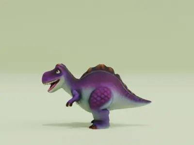 Cute Tyrannosaur Dinosaur Chibi style Low-poly 3D model