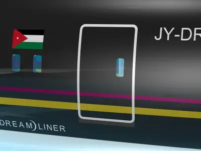 Royal Jordanian 787-8 dreamliner 3D model