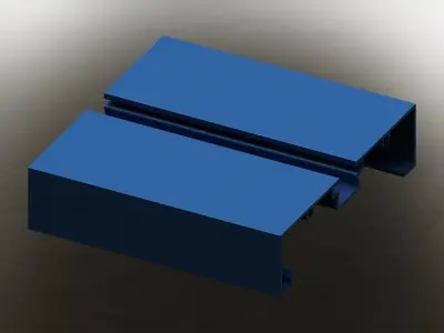 Aluminum Extruded Open Back MOD AL-021sh Low-poly 3D model