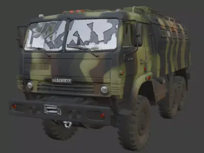 Damaged Military Truck 3D Model 3D model