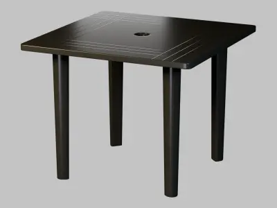 Square Plastic Table Low-poly 3D model